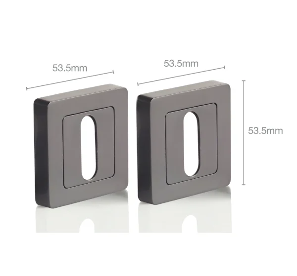 Mâner ușă negru cu rozetă 35-ZR-8x8-A002-KT-56-61, model Siena, funcție cheie - imagine 2