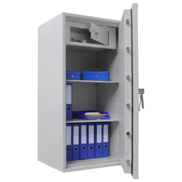 Seif Antifoc și Antiefracție Rottner Opal Fire Premium OPD 120 EN1 Închidere Cheie Gri Deschis