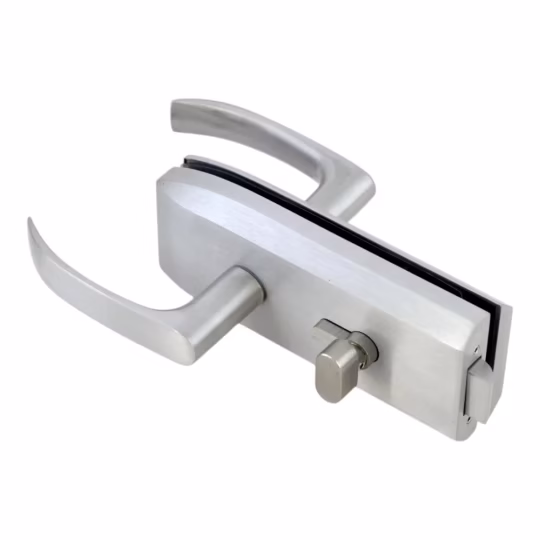 Broască ușă sticlă, Y02, pentru ușă batantă cu închidere în toc, inox