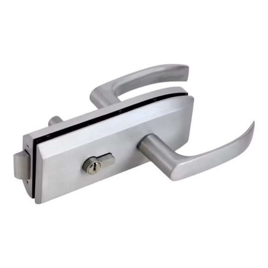 Broască ușă sticlă, Y02, pentru ușă batantă cu închidere în toc, inox