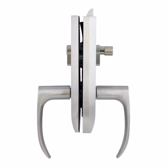 Broască ușă sticlă, Y02, pentru ușă batantă cu închidere în toc, inox