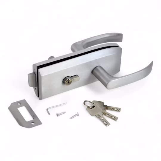 Broască ușă sticlă, Y02, pentru ușă batantă cu închidere în toc, inox