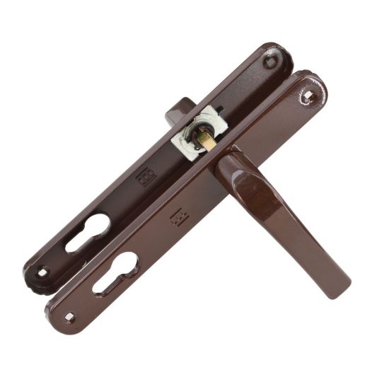 Set mânere ușă PVC, interax 85 mm, culoare maro