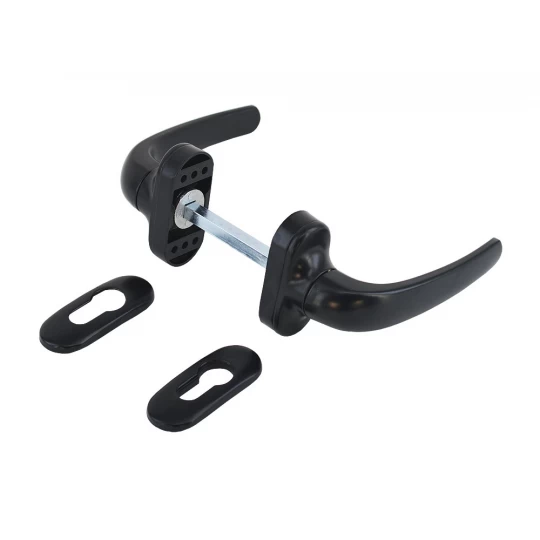 Set mânere ușă, tip termopan, model Nicola, aluminiu, negru