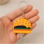 Breloc cu husă pentru cheie, model Burger, 10 cm