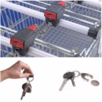 Breloc cu monedă pentru cărucior supermarket, reutilizabil