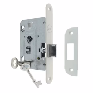 Broască îngropată ușă interior Yale, cheie, 43×72 mm, culoare alb