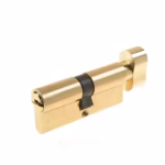 Butuc ușă cu buton Yale seria 1000, 30x30 mm, 5 chei amprentă, card de securitate, 6 pini, alamă