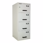 Clasificator mape antifoc Rottner Fire File 4000, fișet metalic cu patru sertare A4, 60 min foc, închidere cu cheie, 1500x545x653 mm, 202 kg