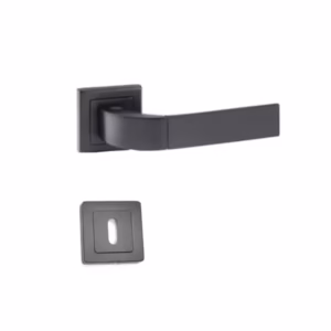 Mâner ușă negru rozetă cheie Bologna 35-ZR-8×8-A003-KT-56-61