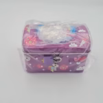 Pușculiță copii fetițe cu lacăt și cheie, model Unicorn