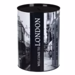 Pușculiță metalică bani, model London, mărime XL, Ø16x21 cm
