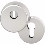 Rozetă protecție cilindru ușă Yale inox SS304, D55x11 mm și D53x8 mm, interior și exterior
