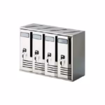 Set cutii poștale Allubox CUBO 4, aluminiu eloxat, închidere cu cheie, argintiu