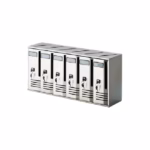 Set cutii poștale Allubox CUBO 6, aluminiu eloxat, închidere cu cheie, argintiu