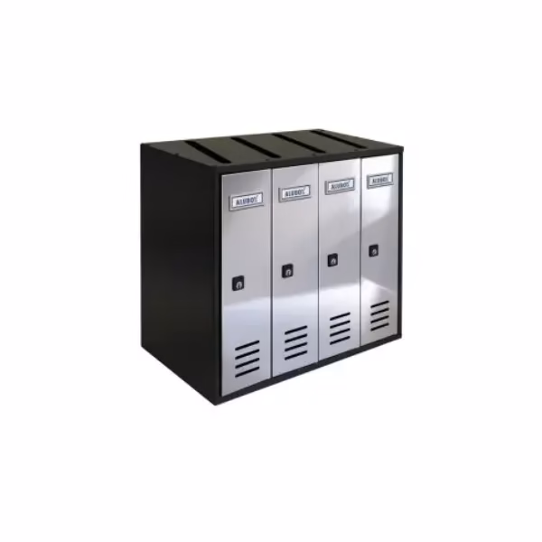 Set cutii poștale argintiu inox COMPOSTO 4 Allubox