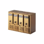 Set cutii poștale Allubox CUBO 4, aluminiu eloxat, închidere cu cheie, bronz
