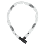 Antifurt bicicletă și trotinetă cu lanț Abus Web 1500/60, cu cheie, 60 cm, zale 4 mm, nivel securitate 3, alb