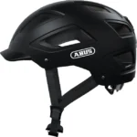 Cască bicicletă oraș Abus Hyban 2.0, LED spate integrat 180°, plasă anti-insecte, mărime L, Velvet Black