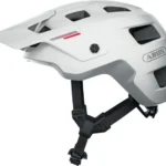 Cască bicicletă MTB Abus MoDrop, mărime S, 310 g, EN 1078, vizieră detașabilă, Polar White