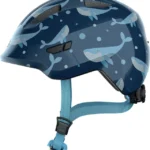 Cască copii bicicletă și trotinetă Abus Smiley 3.0, mărime S, reglaj Zoom Evo Kids, reflectoare, Blue Whale