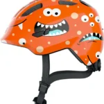 Cască copii bicicletă și trotinetă Abus Smiley 3.0, mărime M, reglaj Zoom Evo Kids, reflectoare, Orange Monster
