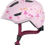 Cască copii bicicletă și trotinetă Abus Smiley 3.0, mărime M, reglaj Zoom Evo Kids, reflectoare, Rose Princess