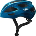 Cască bicicletă MTB Abus Macator, mărime L, 270 g, EN 1078, vizieră detașabilă, Steel Blue