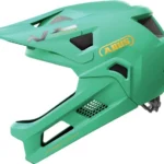 Cască integrală full face copii MTB Abus YouDrop FF, bărbie detașabilă, mărime S 48-55 cm, 430-440 g, Sage Green
