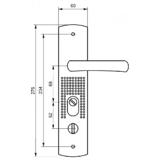 Set mâner ușă metalică, universal stânga/dreapta