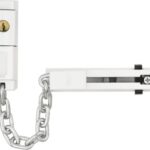 Lanț siguranță ușă Abus SK78W cu cheie, deschidere din exterior, 2 chei, 15,5 cm, oțel călit, alb