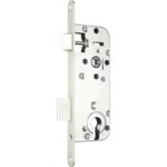 Broască (yală) îngropată ușă interior lemn Abus 50/90 mm, pentru butuc, reversibilă, tijă 8 mm, oțel zincat