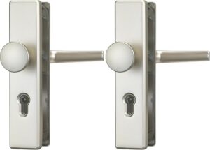 Mâner ușă de siguranță Abus KLS114 cu mâner pe ambele fețe, argintiu, 72 mm