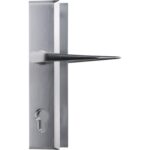 Mâner cu șild ușă intrare Abus BP90F1 90/240 mm, pentru cilindru, argintiu