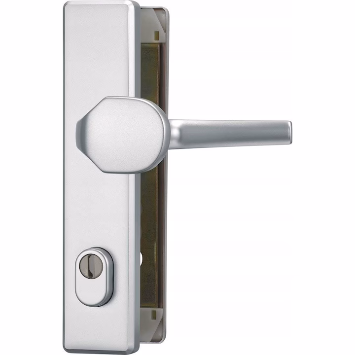 Feronerie de siguranță ușă Abus, cu protecție cilindru, aluminiu, 92 mm