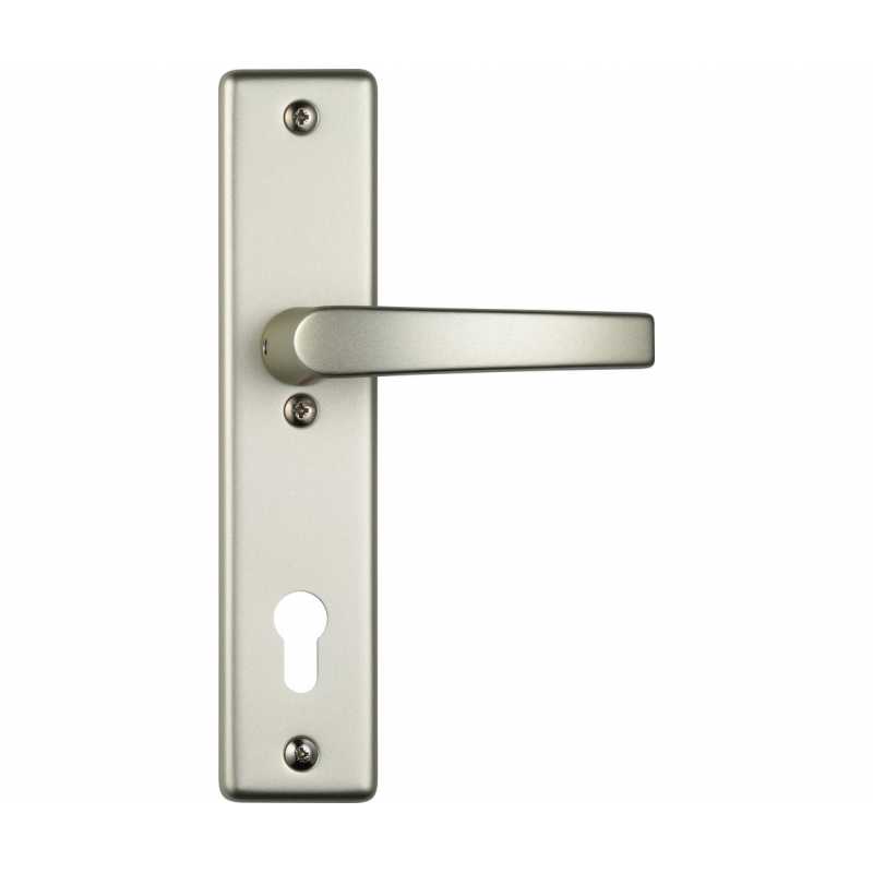 Mâner ușă exterior HLN414, sild cilindru, mâner-mâner, argintiu, 92×54 mm