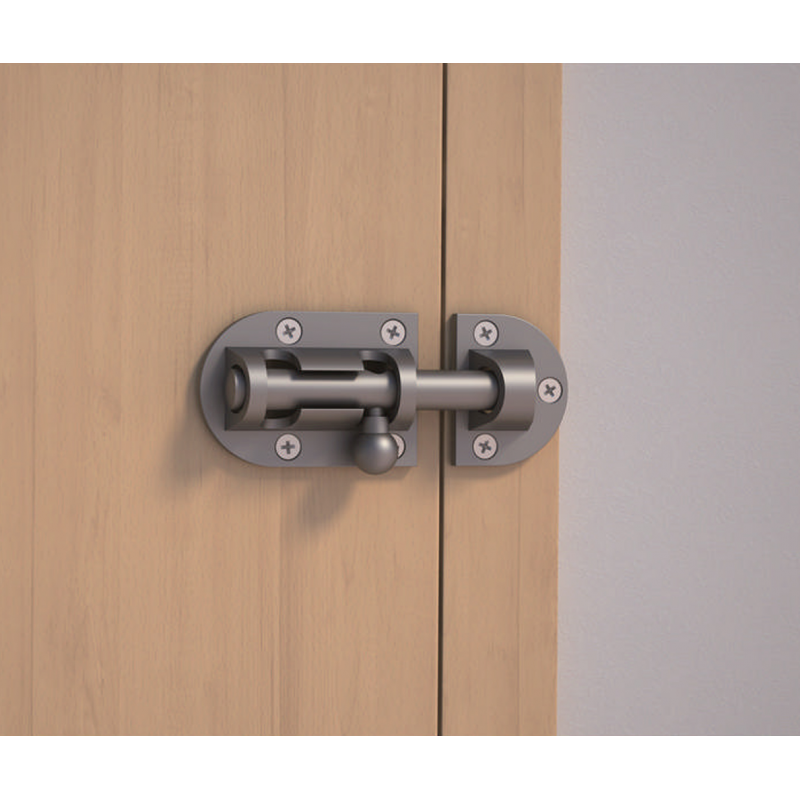 Zăvor ușă Abus SRD80N, bolț manual, montaj aplicat, 74x34 mm, nichel - imagine 3