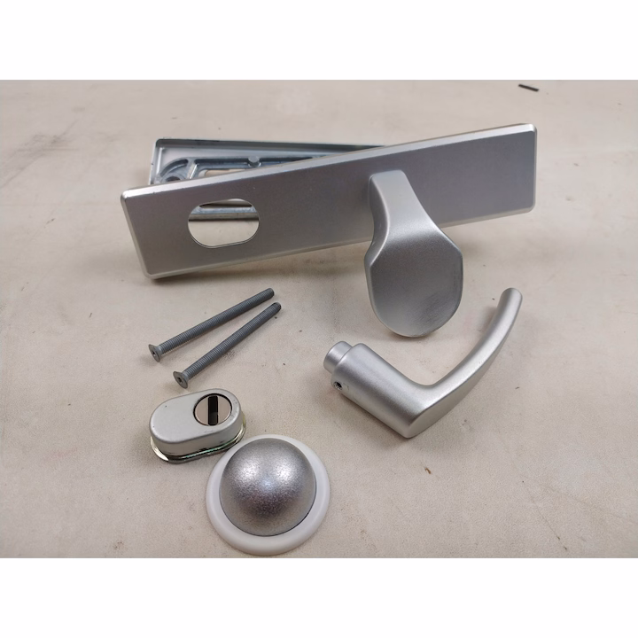 Feronerie de siguranță ușă Abus, cu protecție cilindru, aluminiu, 92 mm