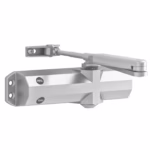 Amortizor ușă Yale 4500, aluminiu, argintiu, rezistent la foc, cu braț hold-open