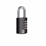 Lacăt cu cifru Yale YE3CB/38, aluminiu, negru, 38 mm
